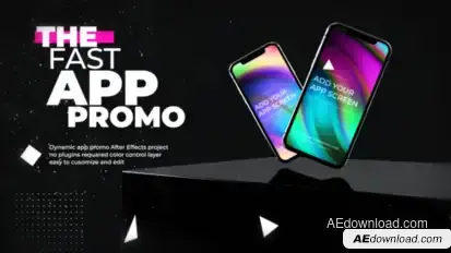 Fast App Promo Video Displays template preview