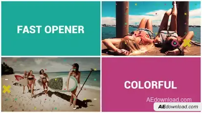 Fast Colorful Opener Video Displays template preview