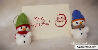 Felt Christmas & New Year Greetings Video Displays template preview