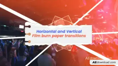 Film Burn Paper Transitions | MOGRT Premiere Pro template preview