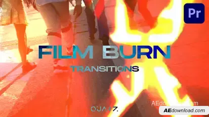 Film Burn Transitions for Premiere Pro Premiere Pro template preview