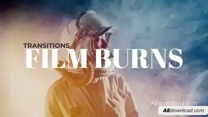 Film Burns Transitions Premiere Pro template preview
