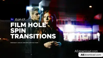 Film Hole Spin Transitions Premiere Pro template preview