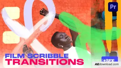 Film Scribble Transitions Premiere Pro template preview