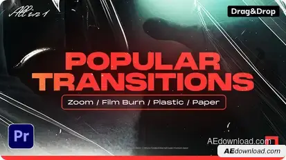 Film Zoom Transitions Premiere Pro template preview