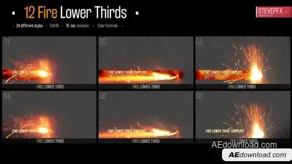 Fire Action Lower Thirds Video Displays template preview