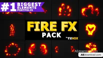 Fire Elements Pack | After Effects Video Displays template preview