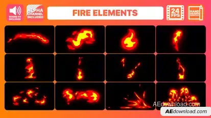 Fire Elements Pack Video Displays template preview