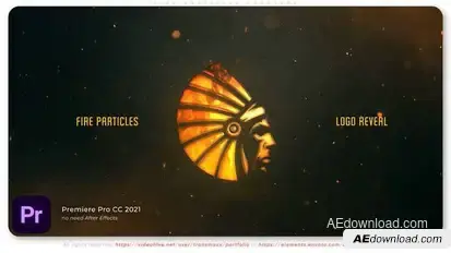 Fire Particles Logotype Premiere Pro template preview