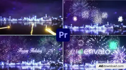 Fireworks/Celebrating Holiday New Year Logo 2 Premiere Pro template preview