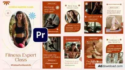 Fitness Pilates Sports Instagram Stories Premiere Pro template preview