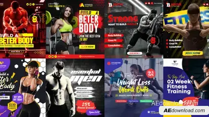 Fitness Promo Instagram Post Video Displays template preview