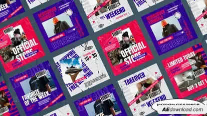 Flamboyant Fashion Streetwear Posts | Mogrt Premiere Pro template preview
