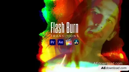 Flash Burn Transitions Premiere Pro template preview