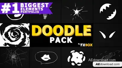 Flash FX Doodle Elements | After Effects Video Displays template preview