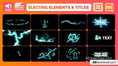 Flash FX Electric Elements And Titles | After Effects Video Displays template preview