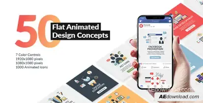 Flat Animated Design Concepts Video Displays template preview