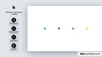 Flat Boxes Logo Reveal Video Displays template preview