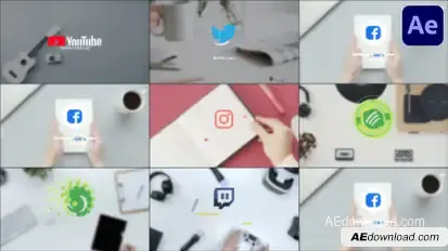 Flat Corporate Logos Video Displays template preview