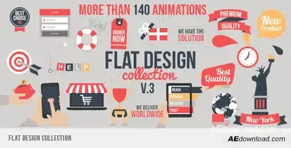 Flat Design Video Displays template preview