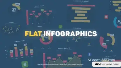 Flat Design Infographics Video Displays template preview