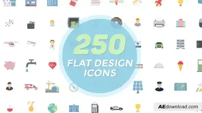Flat Icons Video Displays template preview