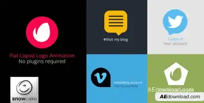 Flat Liquid Logo Animation Video Displays template preview