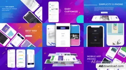 Flat Mobile Promo Video Displays template preview