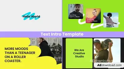 Flat Text Intro Premiere Pro template preview