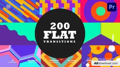 Flat Transitions Premiere Pro template preview