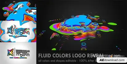 Fluid Colors Logo Reveal Video Displays template preview