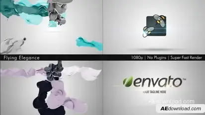Flying Elegance Logo Reveal Video Displays template preview