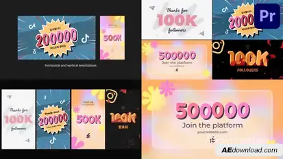 Followers Typography for Premiere Pro Premiere Pro template preview