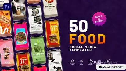 Food Box Instagram Reels Premiere Pro template preview