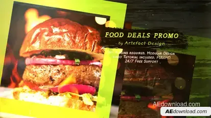 Food Deals Promo Video Displays template preview