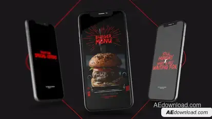 Food Delivery Instagram Promo Video Displays template preview