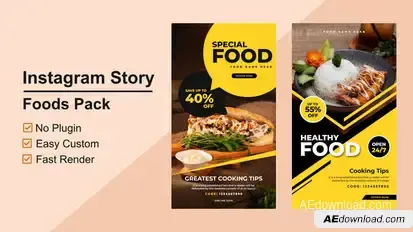 Food Instagram Stories V04 Video Displays template preview