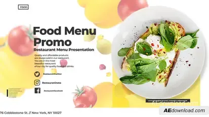 Food Menu Promo Video Displays template preview