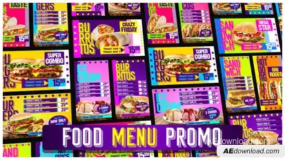 Food Menu Restaurant Promotion Video Displays template preview