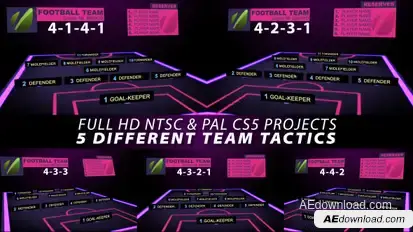 Football Team Tactics Video Displays template preview