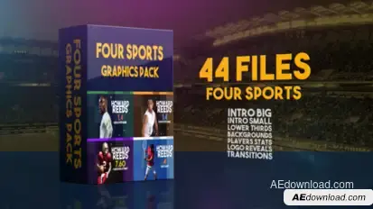 Four Sports Graphics Pack Video Displays template preview