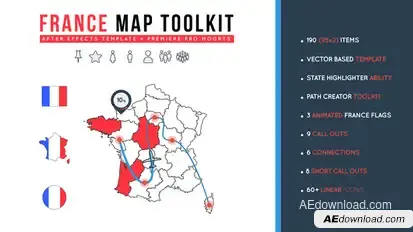 France Map Toolkit Video Displays template preview