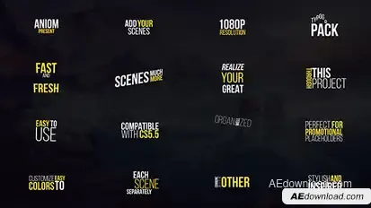 Fresh Typography Video Displays template preview