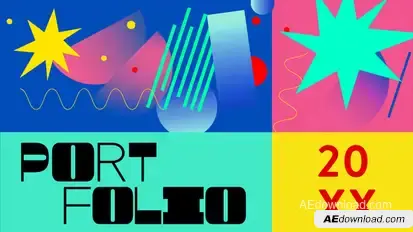 Funky Colourful Portfolio Premiere Pro template preview