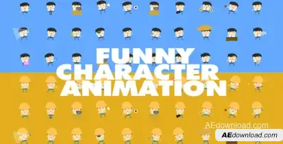 Funny Character Animations Video Displays template preview
