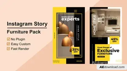Furniture Instagram Stories V03 Video Displays template preview