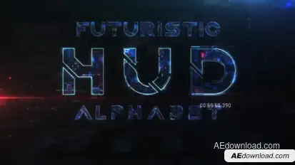 Futuristic HUD Alphabet Video Displays template preview