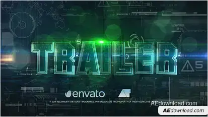 Futuristic Trailer Video Displays template preview