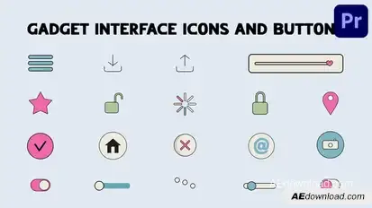 Gadget Interface Icons And Buttons for Premiere Pro Premiere Pro template preview