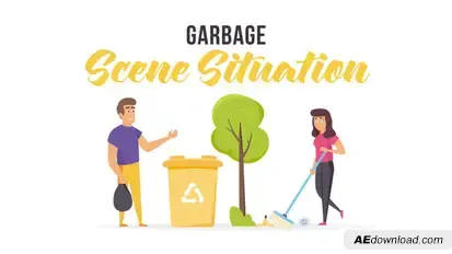 Garbage - Scene Situation Video Displays template preview